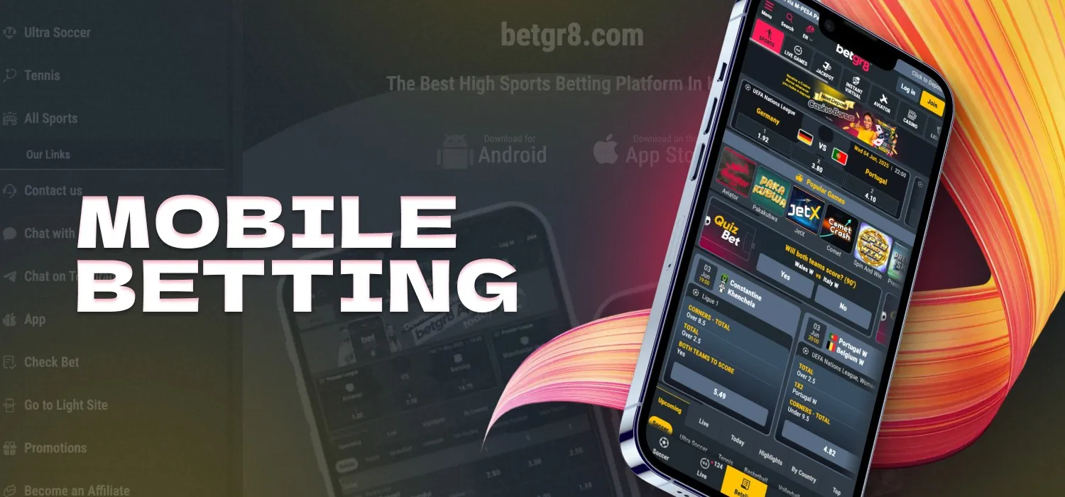 mobile application of betgr8